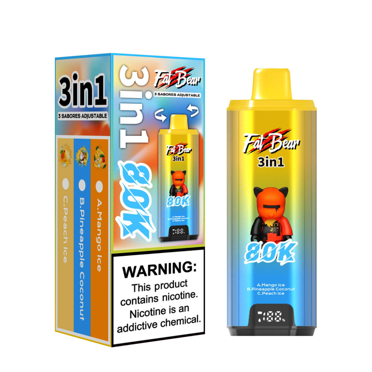 AIM FATBEAR 80000 80K パフ 58ml 600mAh 使い捨て-Vape - ショップ-Vaper